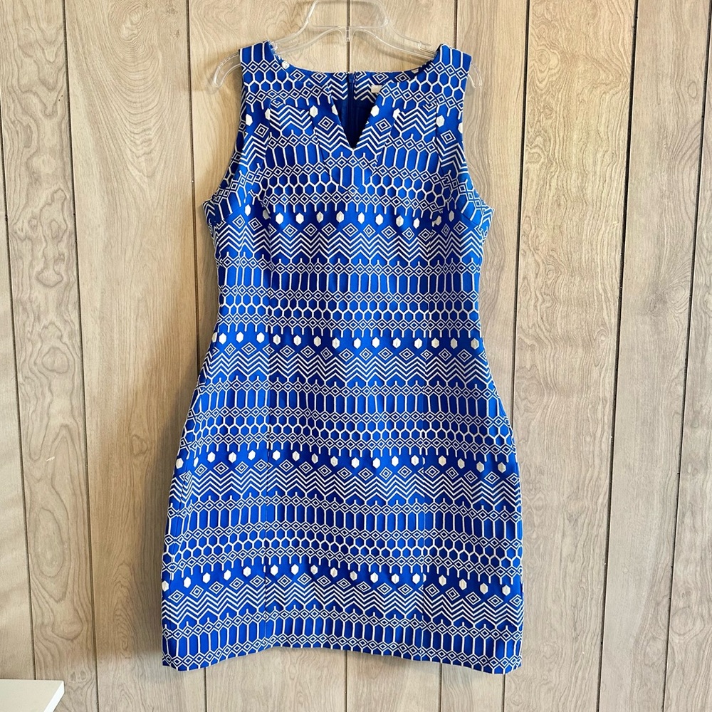 Boden Blue Geometric Print Dress